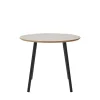 AALST Table d'appoint ronde effet travertin et métal ø55cm