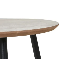 AALST Table d'appoint ronde effet travertin et métal ø55cm