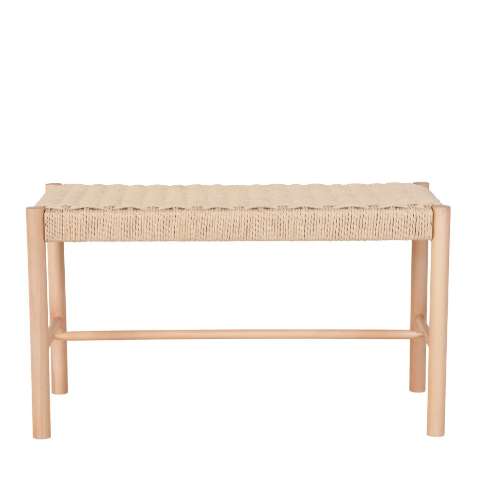 ABANO Banc en bois et corde tressée L80cm