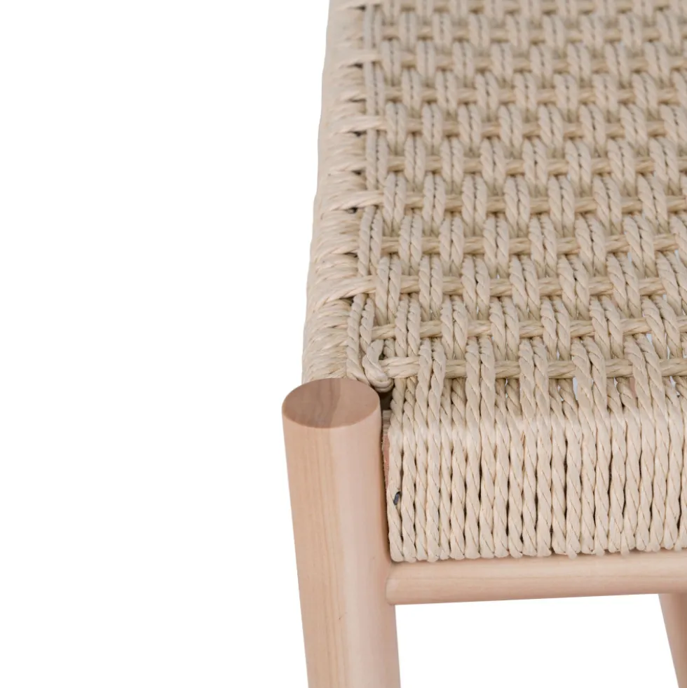 ABANO Banc en bois et corde tressée L80cm