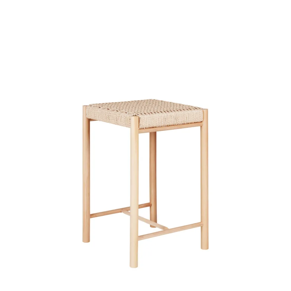 ABANO Tabouret de bar en bois et corde H66,5cm