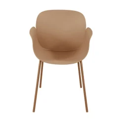 ACAPULCO Lot de 4 fauteuils de table intérieur et extérieur en plastique et métal