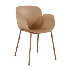ACAPULCO Lot de 4 fauteuils de table intérieur et extérieur en plastique et métal