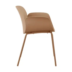ACAPULCO Lot de 4 fauteuils de table intérieur et extérieur en plastique et métal