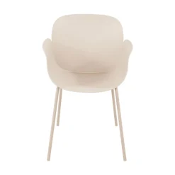 ACAPULCO Lot de 4 fauteuils de table intérieur et extérieur en plastique et métal