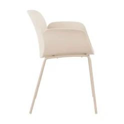 ACAPULCO Lot de 4 fauteuils de table intérieur et extérieur en plastique et métal