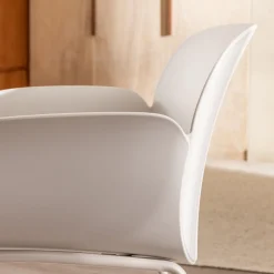 ACAPULCO Lot de 4 fauteuils de table intérieur et extérieur en plastique et métal