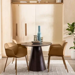ACAPULCO Lot de 4 fauteuils de table intérieur et extérieur en plastique et métal