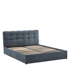 ACARA Lit coffre matelassé en tissu 140x190cm