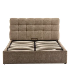 ACARA Lit coffre matelassé en tissu 140x190cm