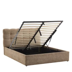 ACARA Lit coffre matelassé en tissu 140x190cm