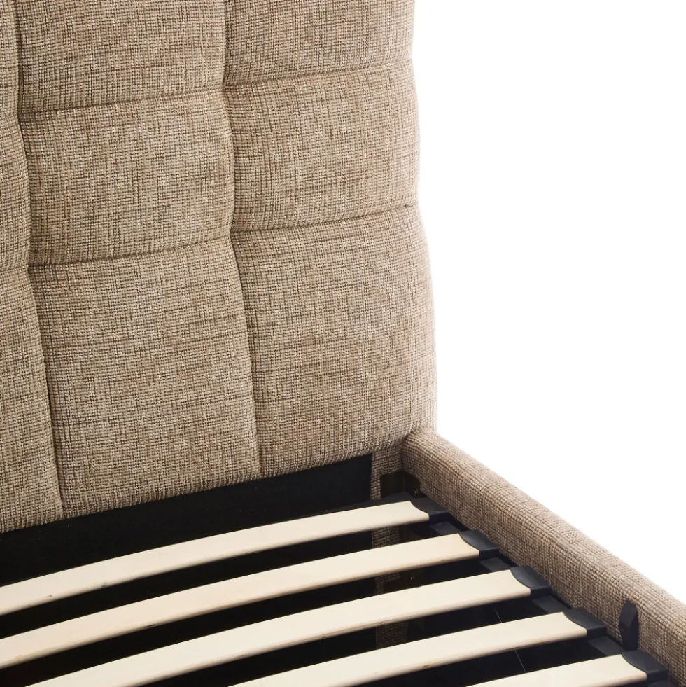 ACARA Lit coffre matelassé en tissu 140x190cm