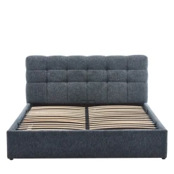 ACARA Lit coffre matelassé en tissu 140x190cm