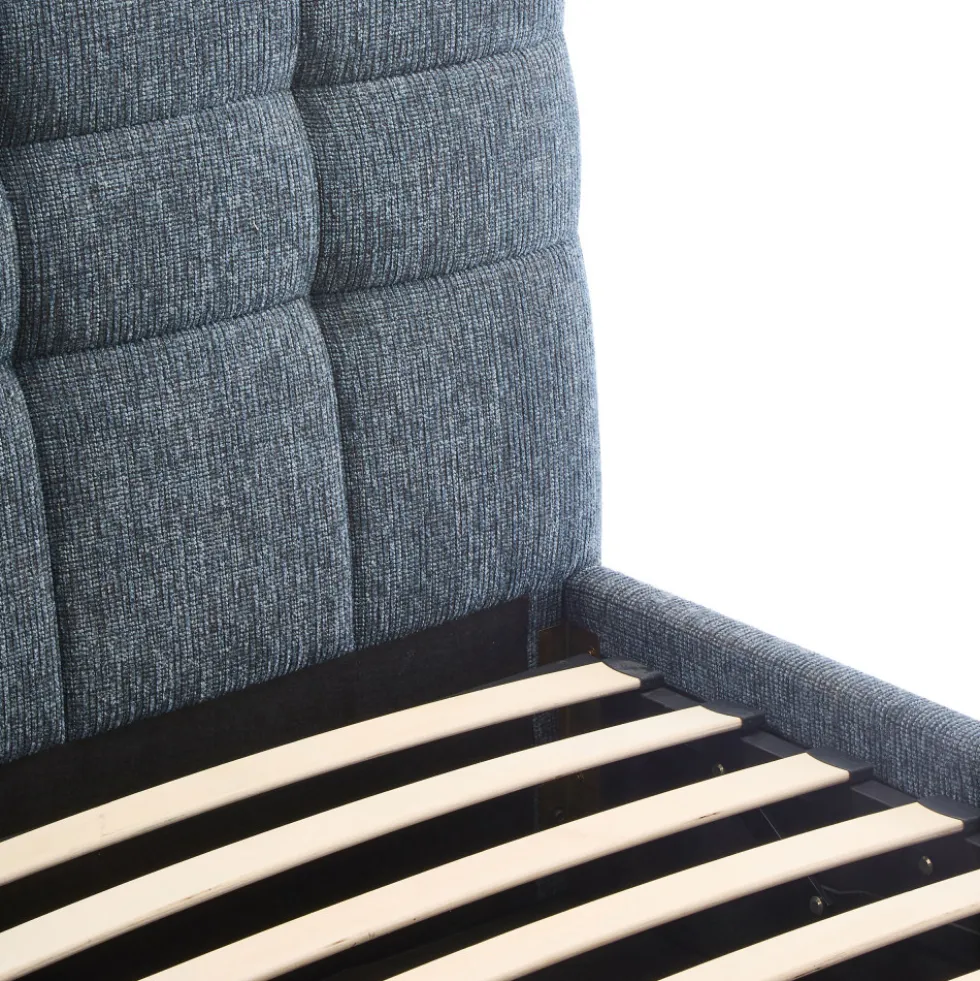 ACARA Lit coffre matelassé en tissu 140x190cm