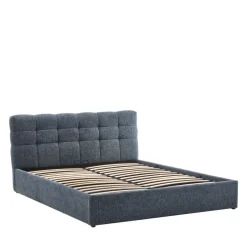 ACARA Lit coffre matelassé en tissu 160x200cm