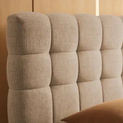 ACARA Lit coffre matelassé en tissu 160x200cm