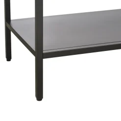 ADARE Buffet 3 portes en verre trempé et métal L132cm