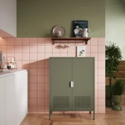 ADEL Buffet haut 2 portes en métal H110cm