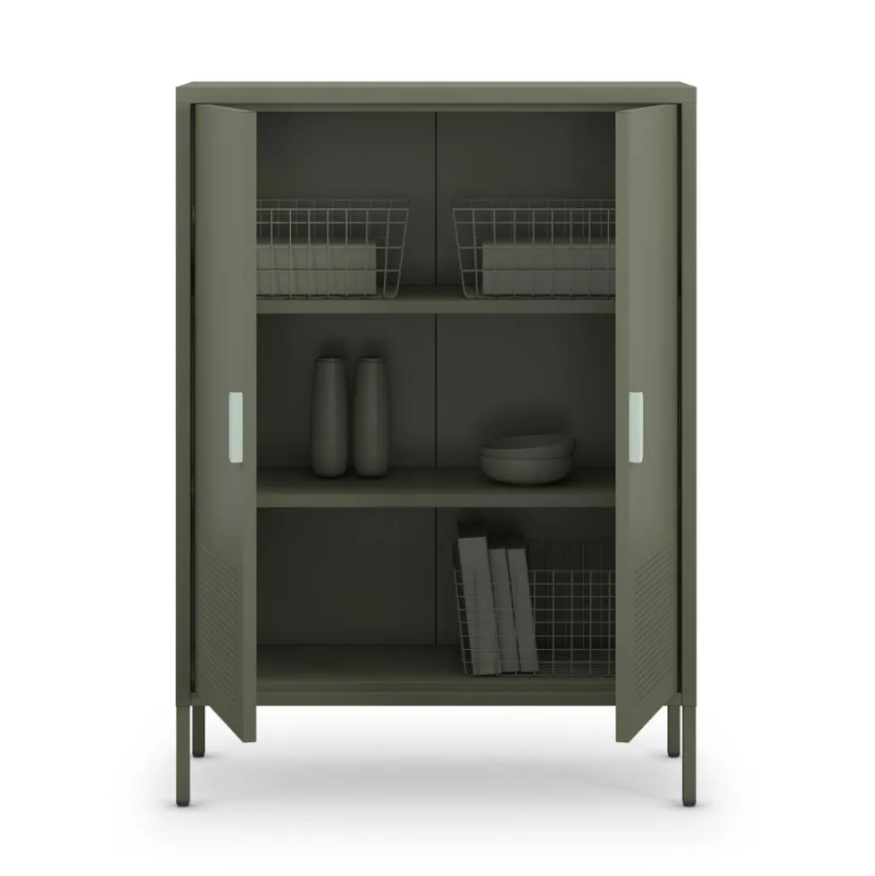 ADEL Buffet haut 2 portes en métal H110cm