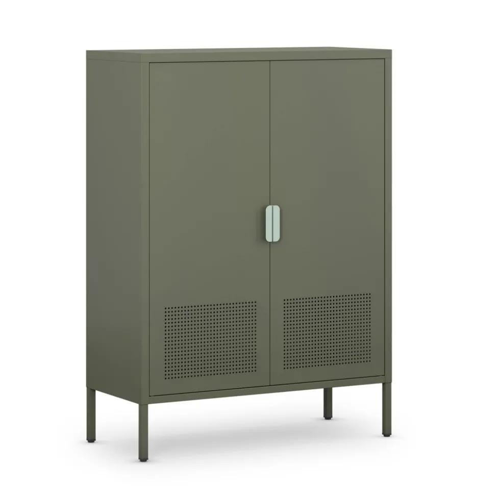 ADEL Buffet haut 2 portes en métal H110cm