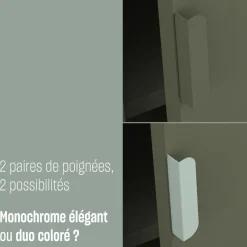 ADEL Buffet haut 2 portes en métal H110cm
