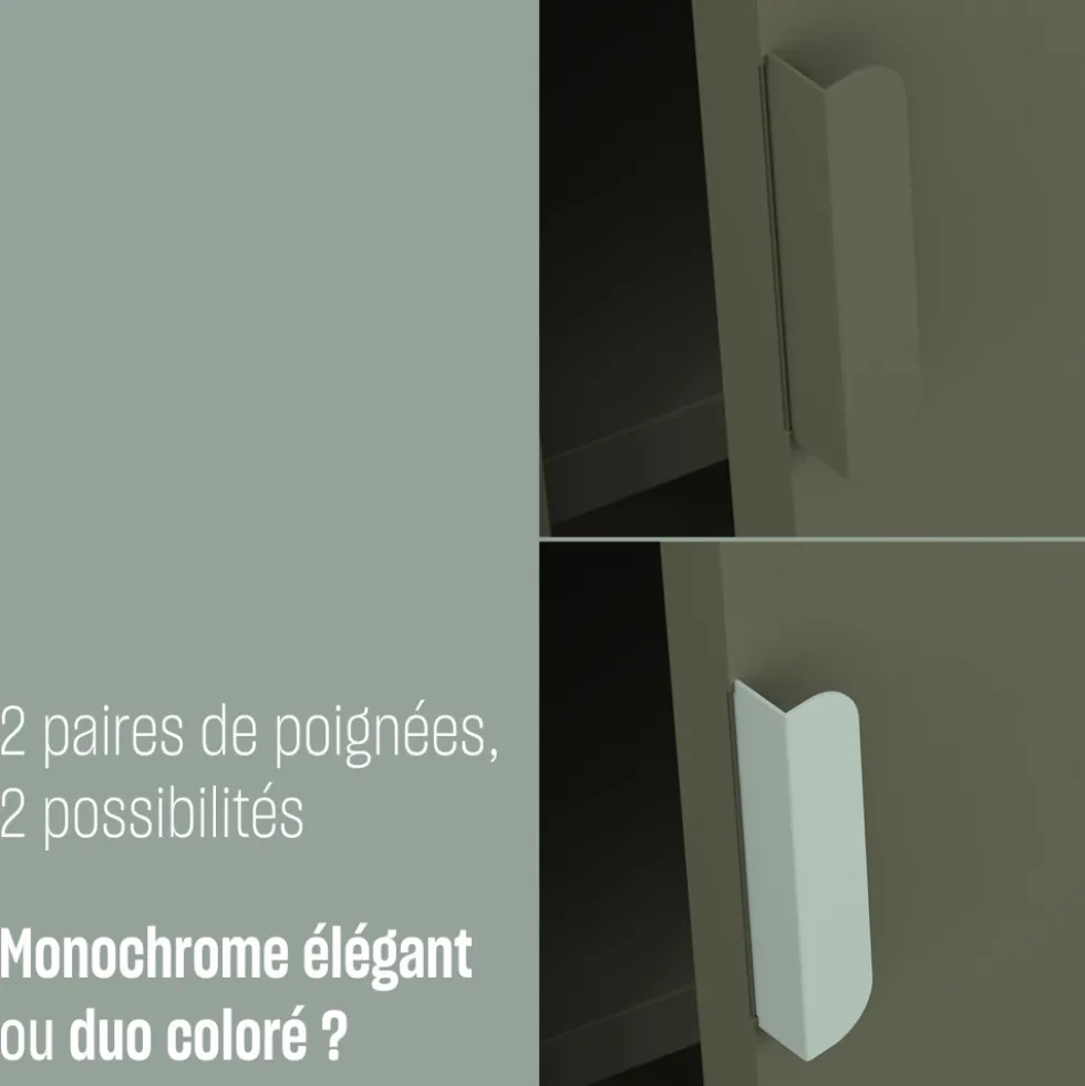 ADEL Buffet haut 2 portes en métal H110cm
