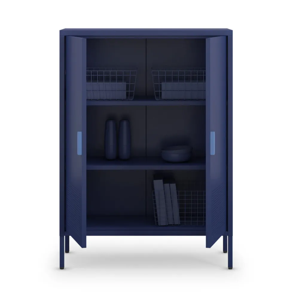 ADEL Buffet haut 2 portes en métal H110cm