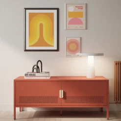 ADEL Meuble TV 2 portes en métal L120cm