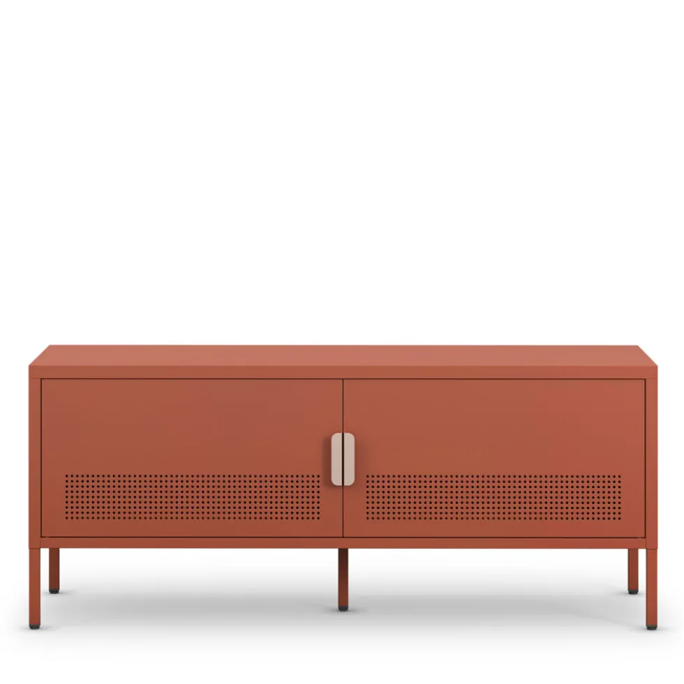 ADEL Meuble TV 2 portes en métal L120cm