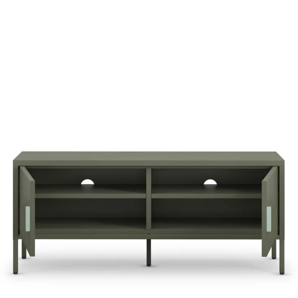 ADEL Meuble TV 2 portes en métal L120cm