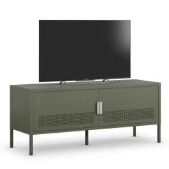 ADEL Meuble TV 2 portes en métal L120cm