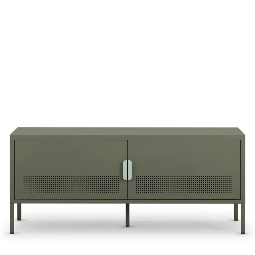 ADEL Meuble TV 2 portes en métal L120cm