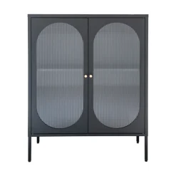 ADELAIDE Buffet 2 portes en verre et métal L90cm
