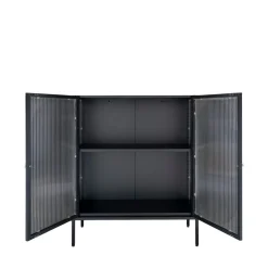 ADELAIDE Buffet 2 portes en verre et métal L90cm