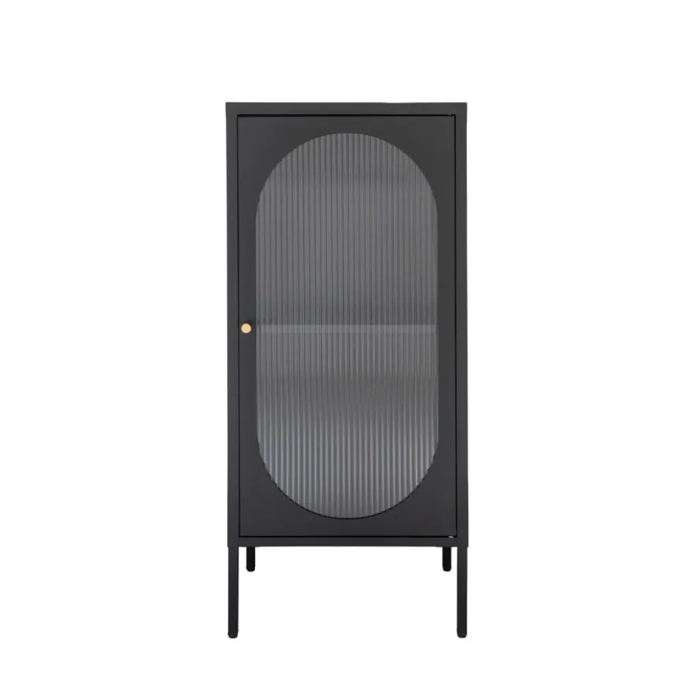ADELAIDE Petit meuble de rangement en verre et métal H50cm