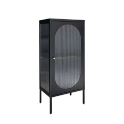 ADELAIDE Petit meuble de rangement en verre et métal H50cm