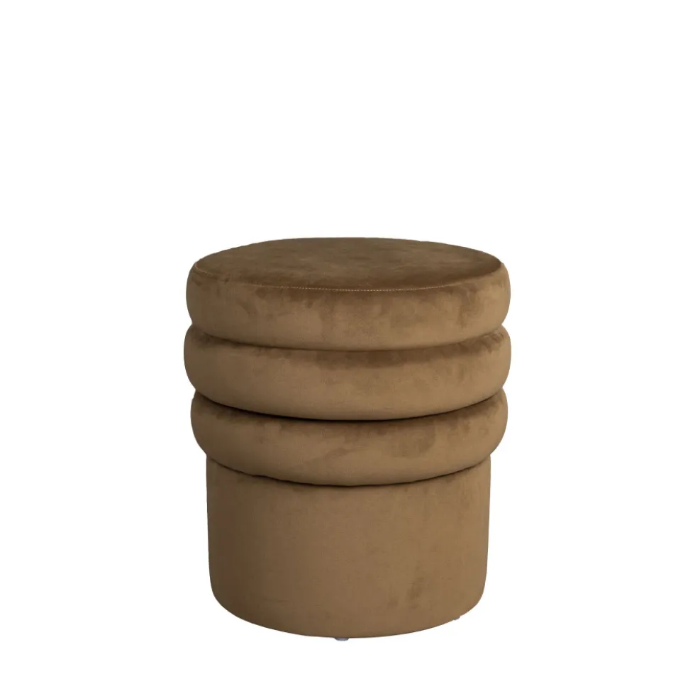 ADITI Tabouret rond en velours ø40cm