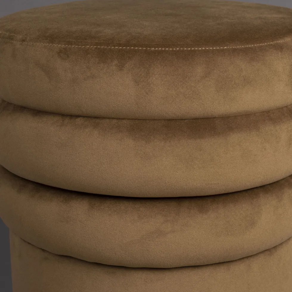 ADITI Tabouret rond en velours ø40cm