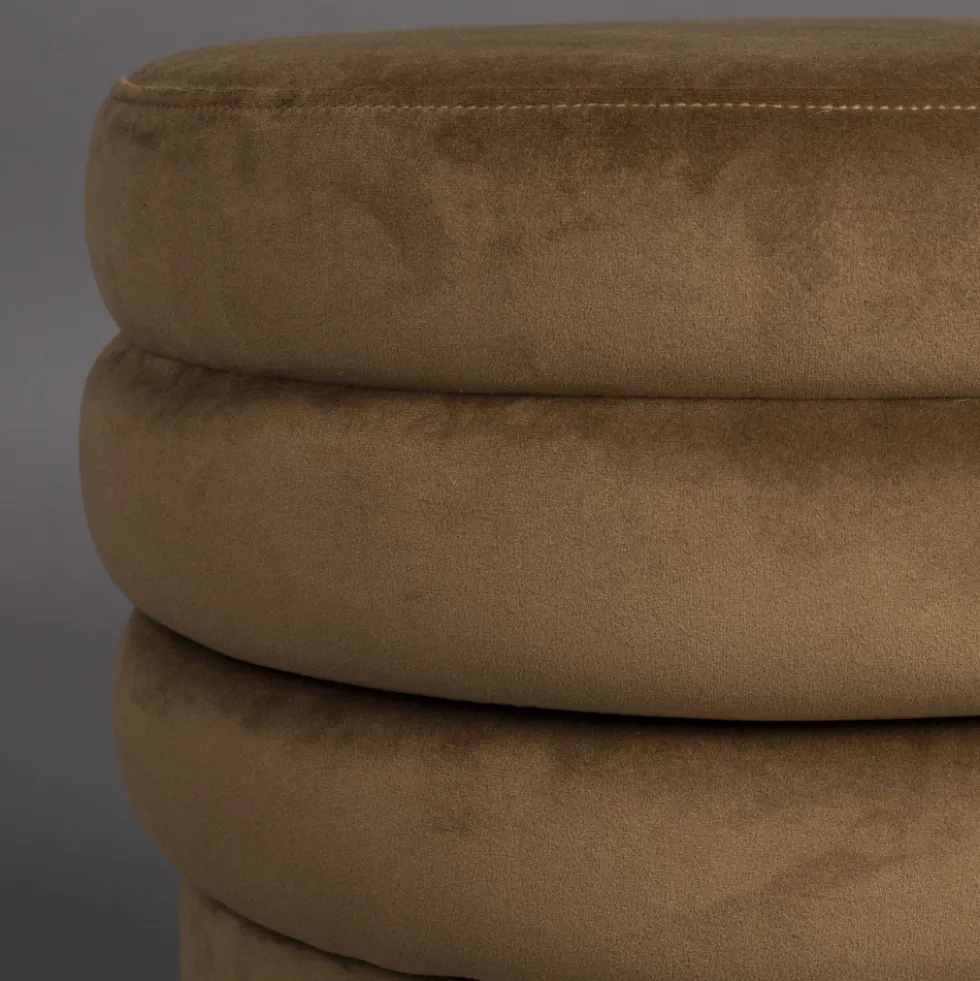 ADITI Tabouret rond en velours ø40cm