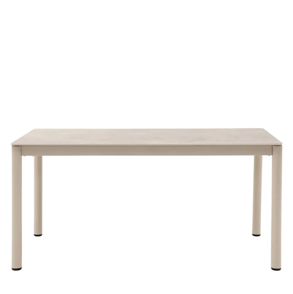 ALCUDIA Table à manger 6 personnes en céramique et métal