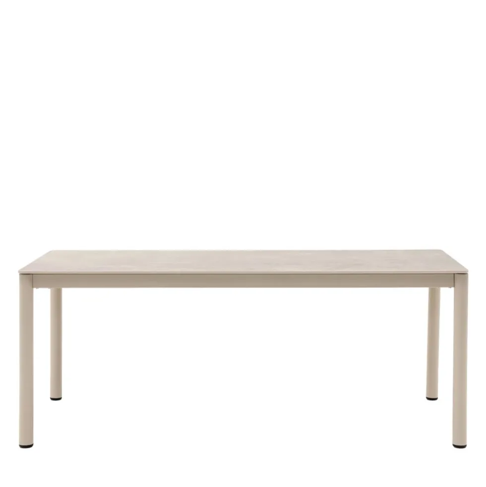 ALCUDIA Table à manger 8 personnes en céramique et métal