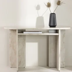 ALESUND Console aux bords arrondis effet marbre L120cm