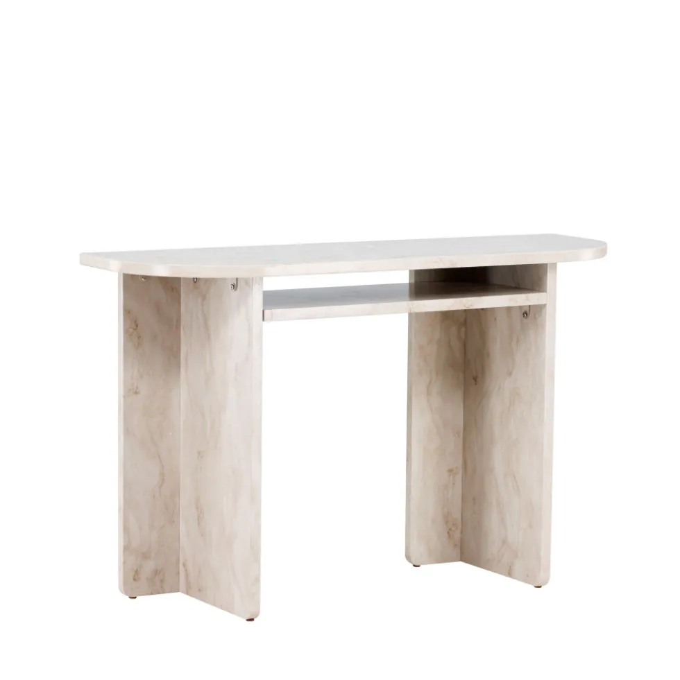 ALESUND Console aux bords arrondis effet marbre L120cm