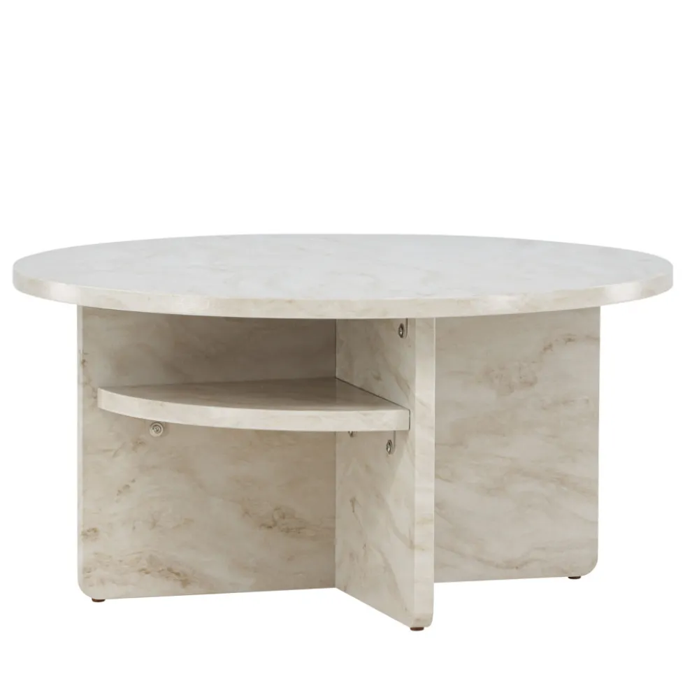 ALESUND Table basse ronde effet marbre ø85cm