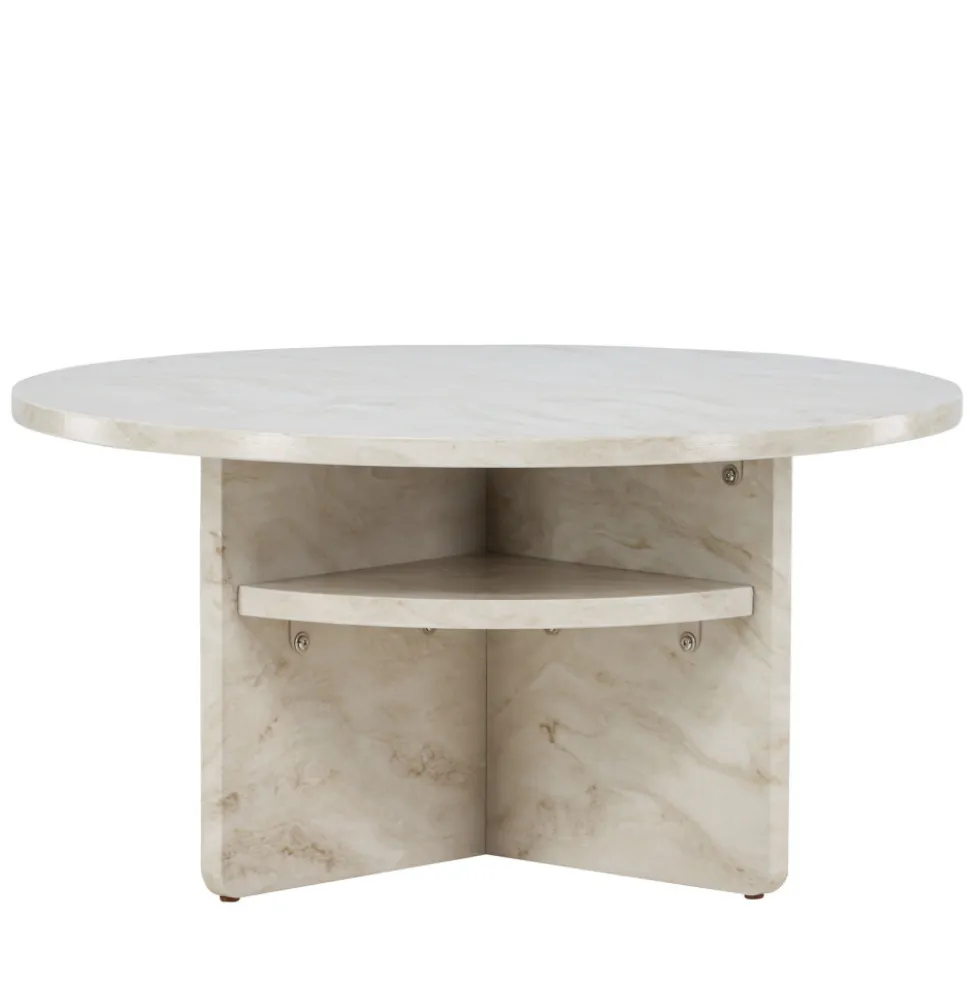 ALESUND Table basse ronde effet marbre ø85cm