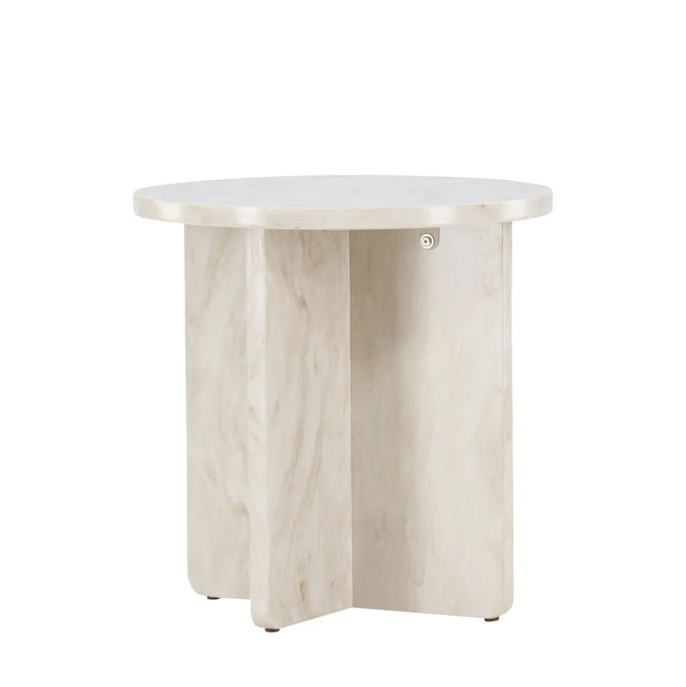 ALESUND Table d'appoint ronde effet marbre ø50cm