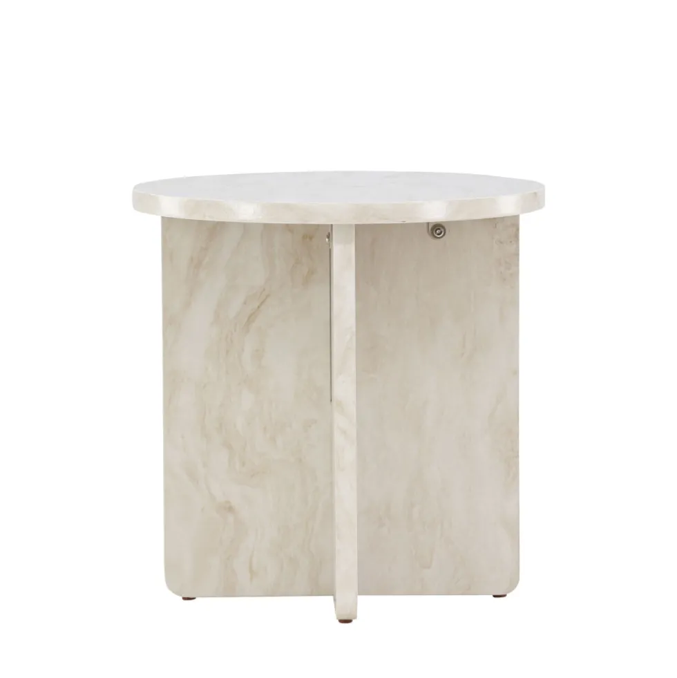ALESUND Table d'appoint ronde effet marbre ø50cm