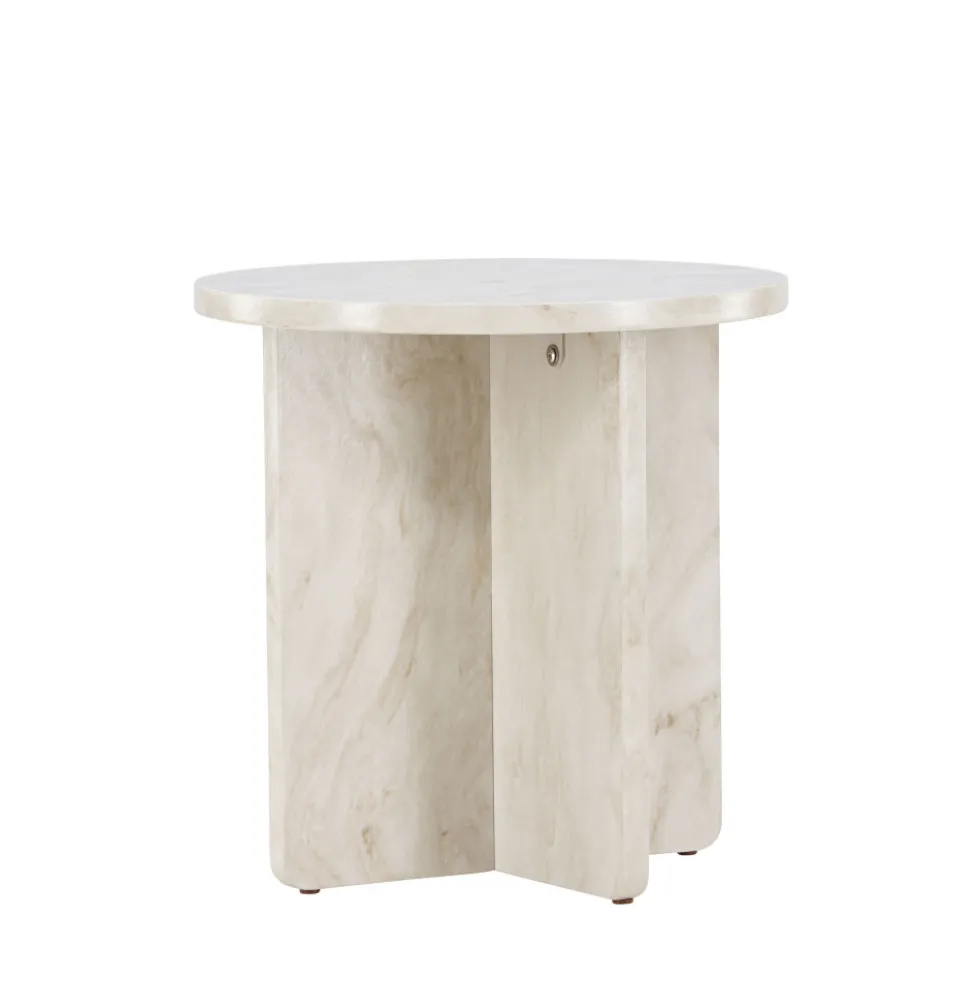 ALESUND Table d'appoint ronde effet marbre ø50cm