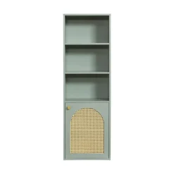 ALI Colonne de rangement suspendue en bois et cannage H135cm