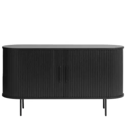 ALICIA Buffet 2 portes aux angles arrondis en bois et métal L140cm